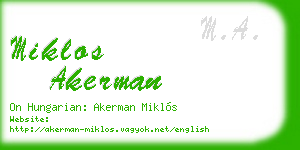 miklos akerman business card